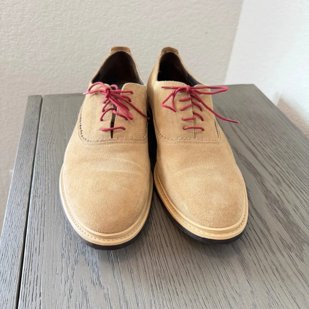 Cole Haan Air Giraldo Tan Suede Oxford Dress Shoes Mens 11.5 M C10313‎